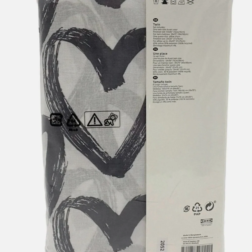 Twin Heart Pattern ikea Duvet Cover
